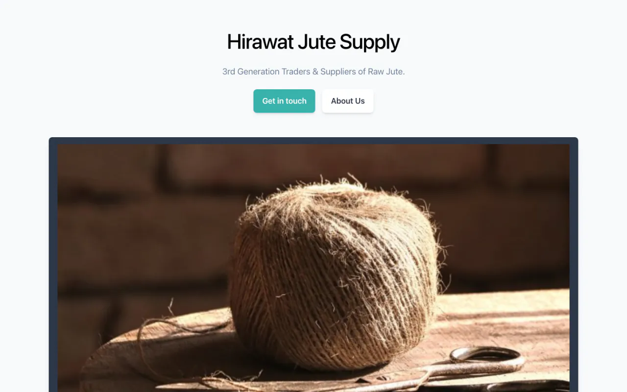 Hirawat Jute Supply website